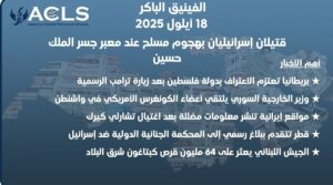 قتيلان إسرائيليان بهجوم مسلح عند معبر جسر الملك حسين